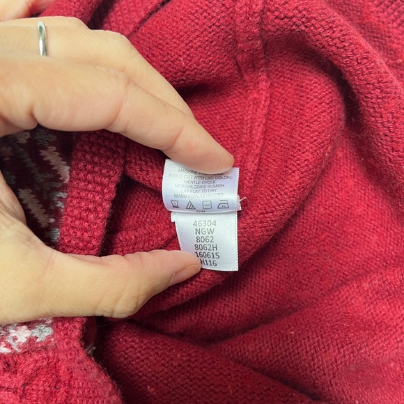 Hanna Andersson Fair Isle Knit Sweater Burgundy Cotton Wool Dress, 12-18 months - Picture 9 of 9